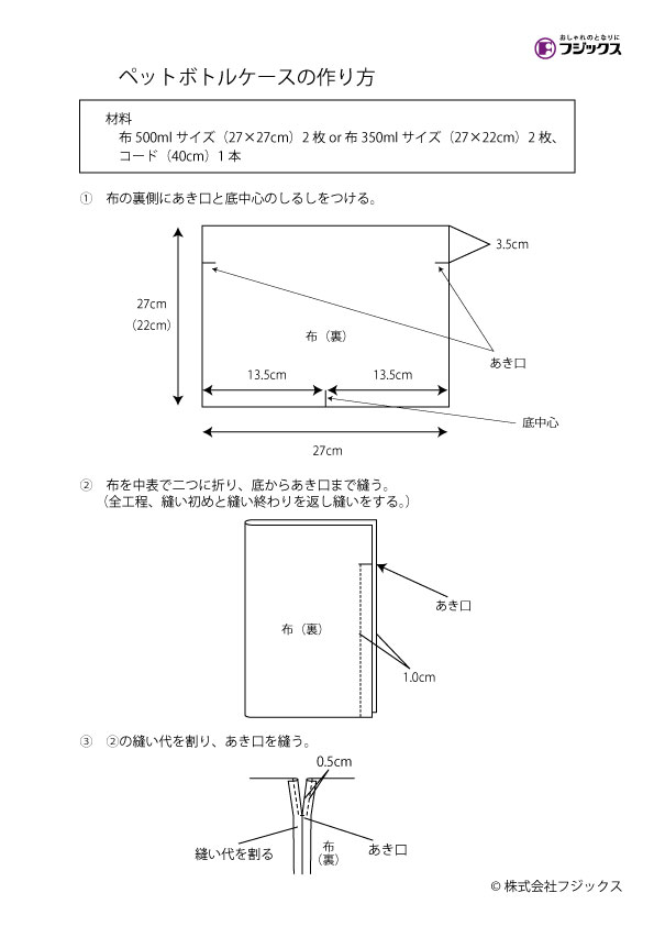 ペットボトルケース できるよ Com 手づくりレシピ そーいんぐ Com