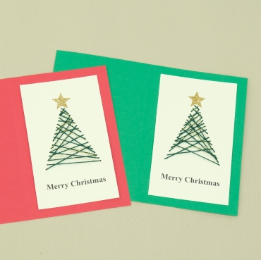 紙刺しゅうのクリスマスカード